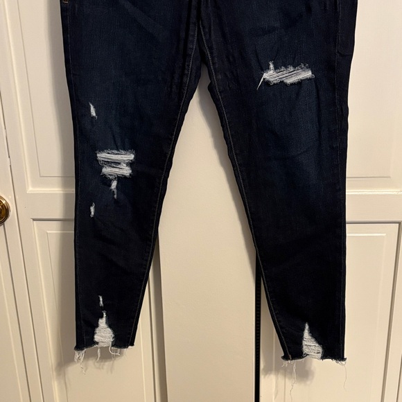 Lularoe Dark Skinny Jeans size 32 with distressing - Picture 3 of 8